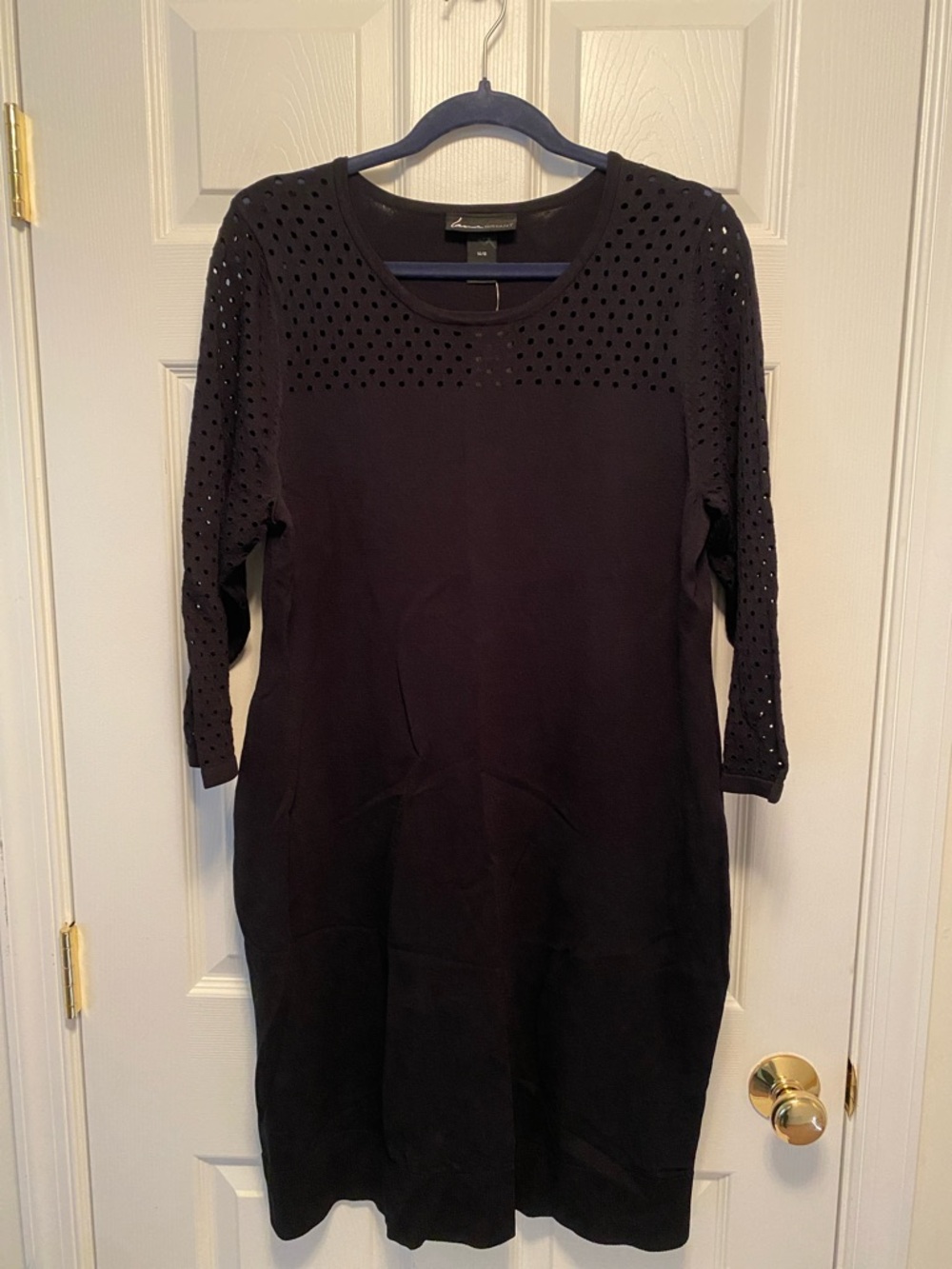 Lane Bryant Black Long Sleeve Dress with Eyelet Design…size 14/16 - Picture 1 of 5